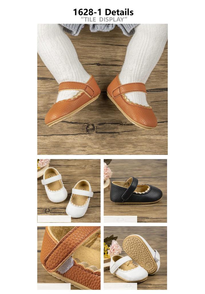 Baby Princess Shoes 0-1 Year, Soft Non-slip PU Leather with Bowknot, Suitable for Spring/Autumn.