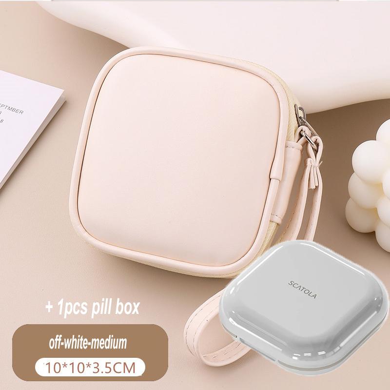 Mini Pill Box Travel Pill Box Lightweight 4 Compartment Medicine Pill Case PillBox Medicine Organizer Medication Medicine Case