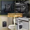 Car With LED Light Suspension Leather Folding Storage BagGarbage Bag Waterproof Magnetic Adsorption Car Rear Seat Garbage Bag