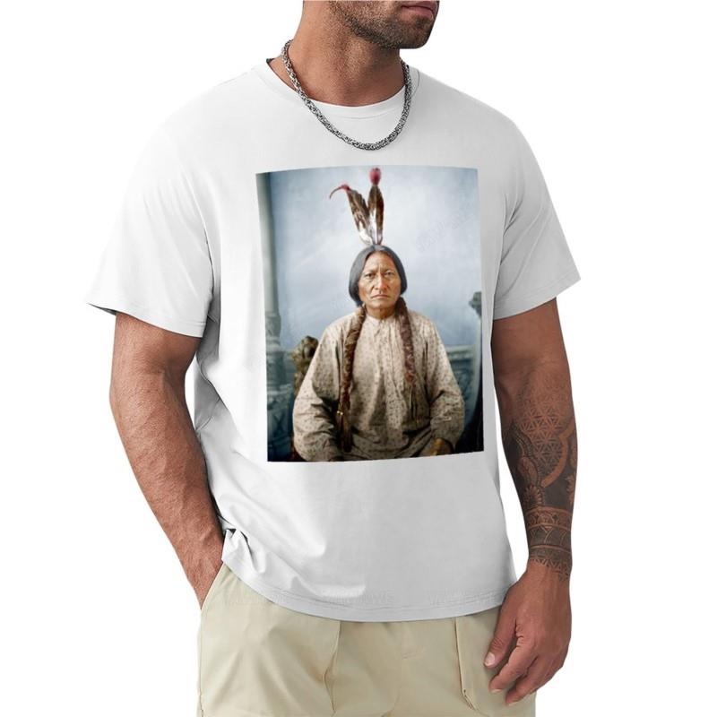 Summer Fashion Teeshirt Men Tshirt Sitting Bull TShirt Blank T Shirts Hippie Clothes Mens Graphic Tshirts Hip Hop