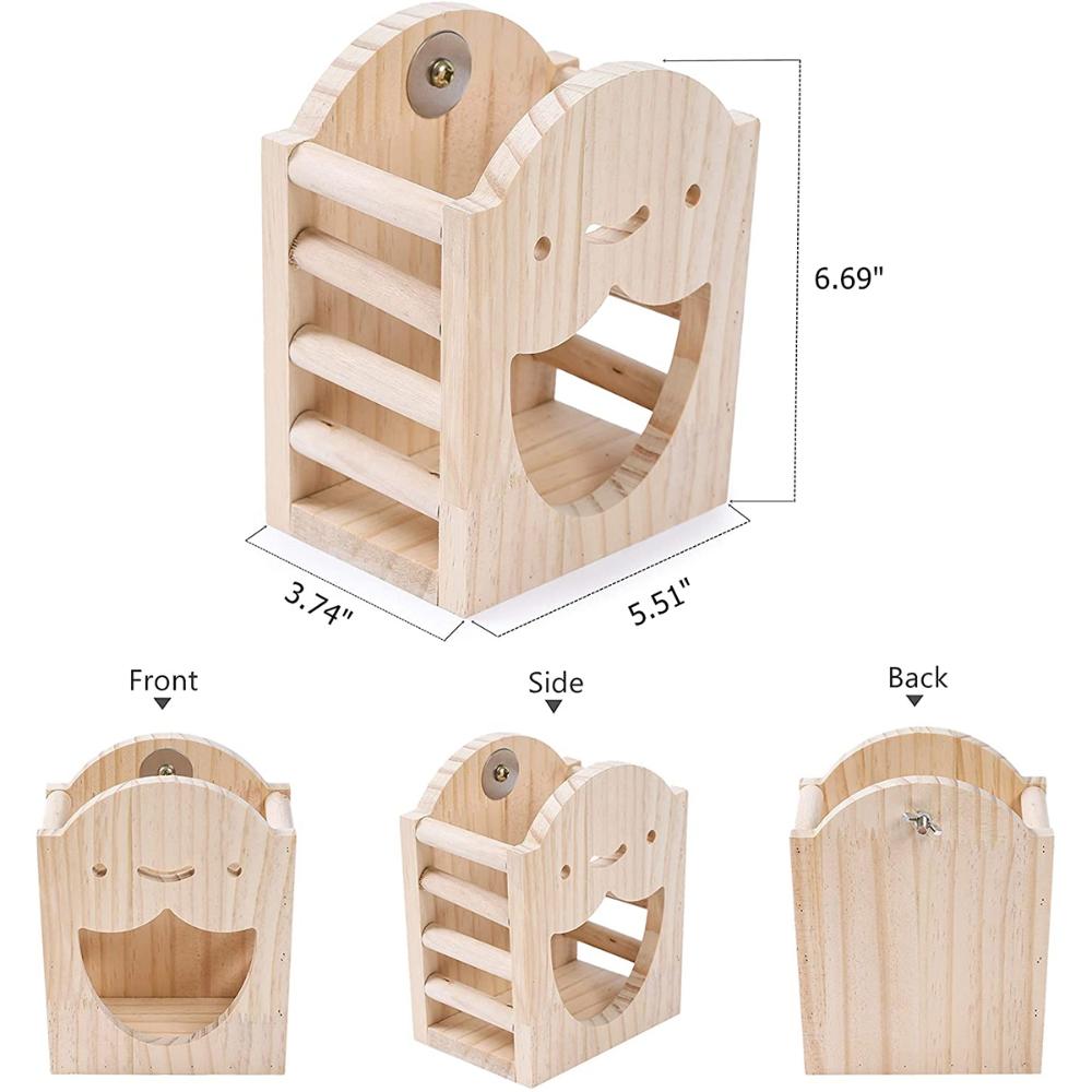 Bunny Chinchilla Cute Standing Wooden Rabbit Feeder Hay Box Hay Dispenser Stand Holder