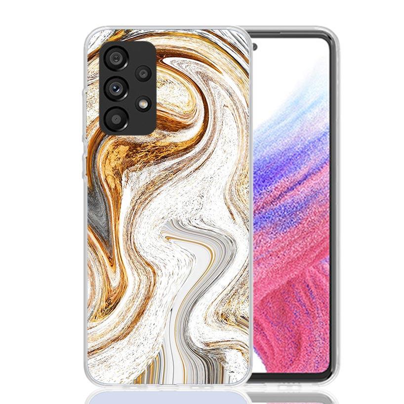 Fashion Gold Pink Geometric Marble Case Phone Cover for Samsung Galaxy A17 A16 A15 A14 A13 A56 A55 A54 A53 A36 A35 A34 A33 A26 A