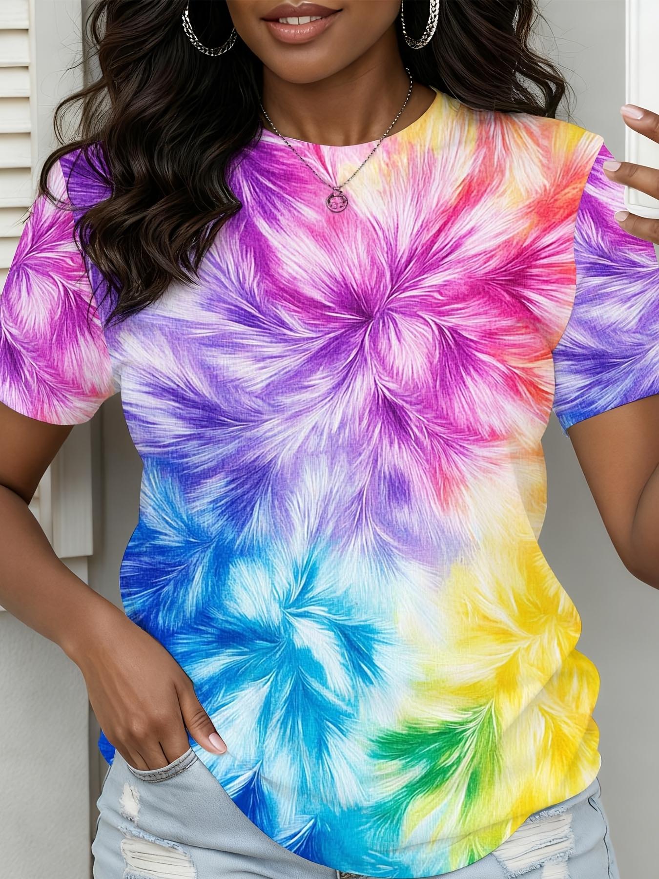 

Plus-Size Women S Apparel in Sizes 0XL to 9XL Showcases a Lively Tie-Dye Design with Swirls of Pink. Purple. Blue. Yellow. And Green S дубильная кора