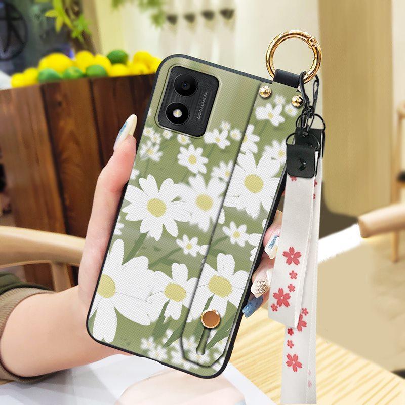 Soft Case Back Cover Phone Case For TCL 305i Shockproof Durable Ring Wrist Strap Phone Holder Anti-knock Oil Painting
