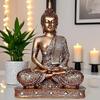 Meditační sedící soška Buddhy ozdobný kus Idol Domácí dekorační předměty do obývacího pokoje a dárky Zlatá