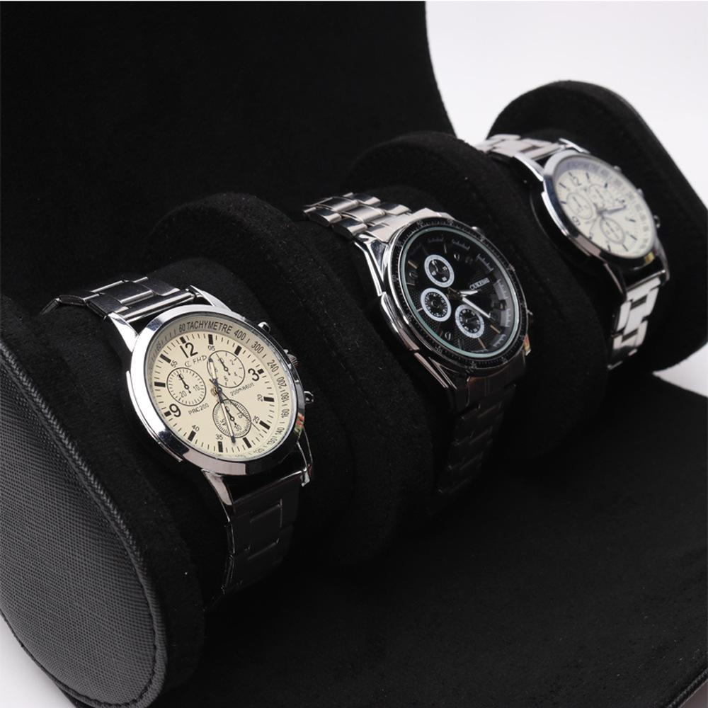 Eco-Friendly PU Leather Watch Box Storage Set - Three-Piece
