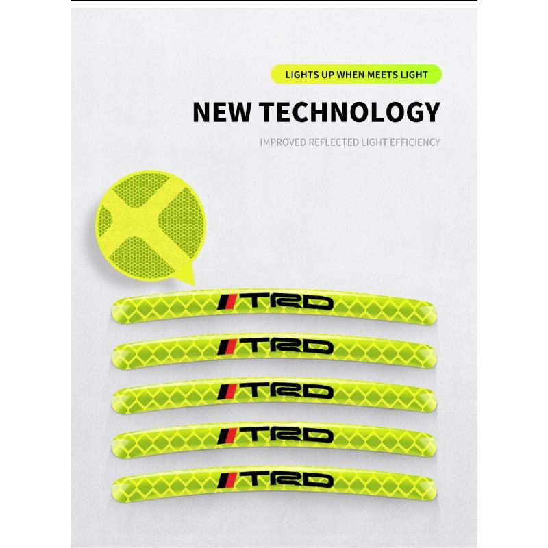 Car Wheel Tire Rim Hub Reflective Luminous Emblem Sticker Car Styling for Toyota TRD GR Gazoo Racing Corolla Yaris Chr Auris Rav4 Prius Prado Avensis