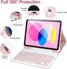 2025 iPad 11/Air 6 Protective Case with Detachable Bluetooth Keyboard & Pen Slot, Fits 10th Gen 10.9-inch Tablets