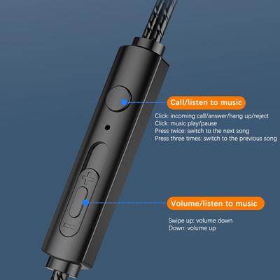 Universal 3.5Mm Wired Headphones In-Ear Stereo Earphones Headset With Microphone