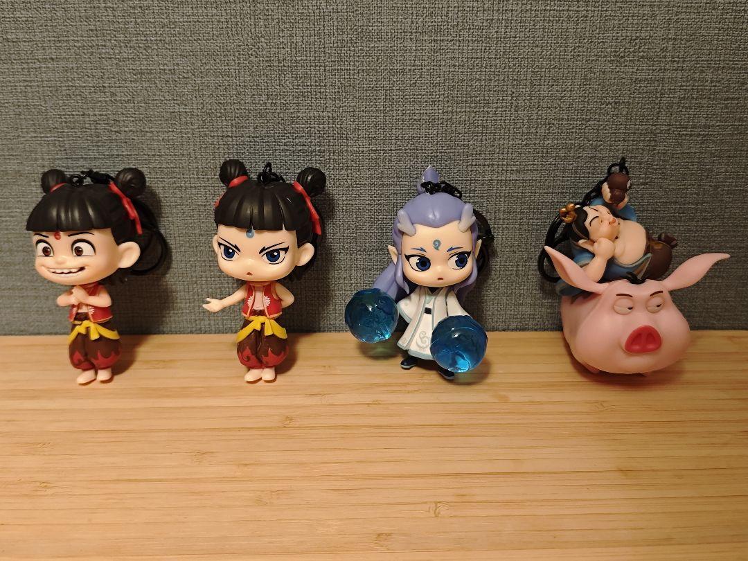 

[USED] Nata Nezha Madou Kai Official Collaboration Merchandise Keychain Set of 4 with Bonus