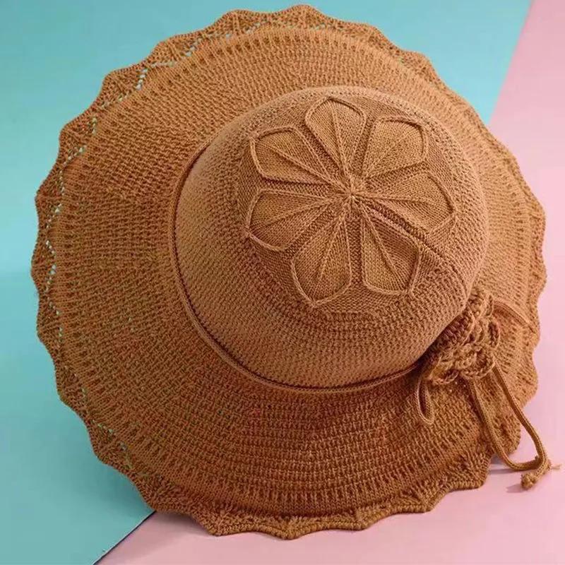 WTEMPO Foldable Summer Simple Sunscreen Hats Women Vacation Travel Beach Casual Solid Color Big Brimmed Sun Hats Cool Bucket Hats