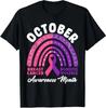 Domestic Violence Breast Cancer Awareness Pink Purple Ribbon Unisex T-Shirt
