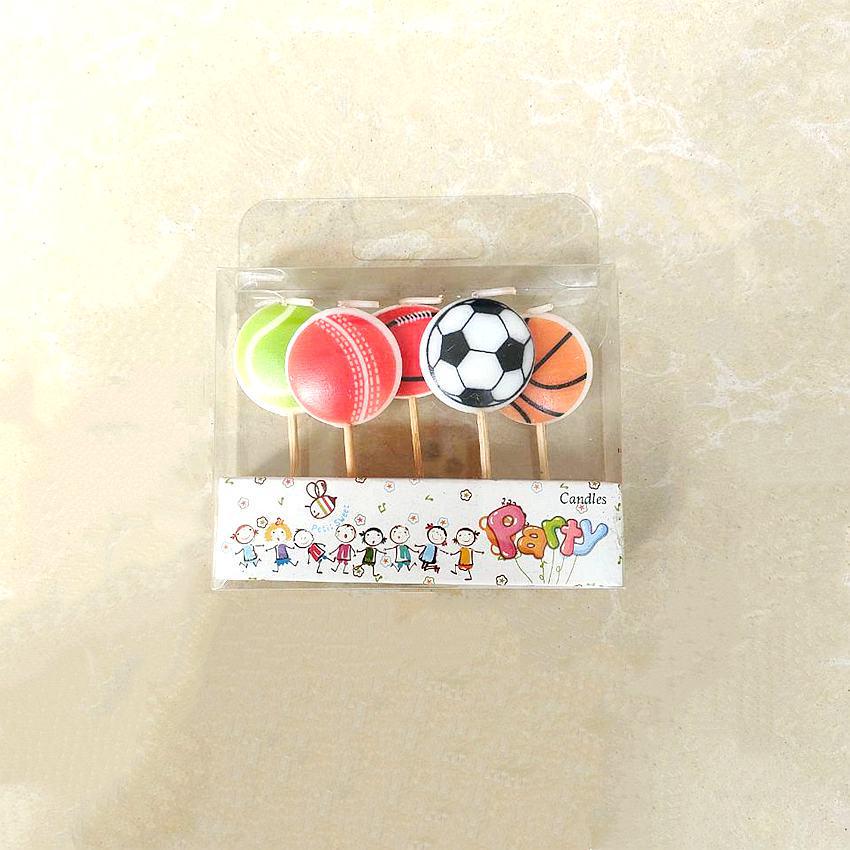 Five Smiling Face Smokeless Cartoon Cake Candles - Creative Home Style for Birthdays & Romantic Valentine s Day 5 ball candles per box
