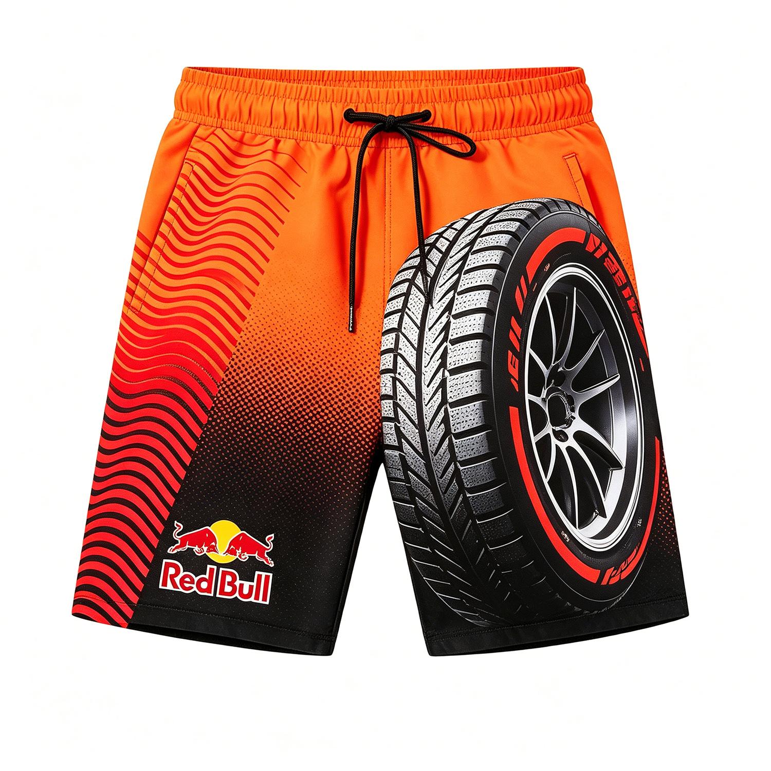 

F1 Red Bull Мотоспорт Плавки Чоловічі Літні Швидкосохнучі Пляжні Шорти для Серфінгу Повсякденні Спортивні Стиль Перегонів Плавки на Шнурку 3XL