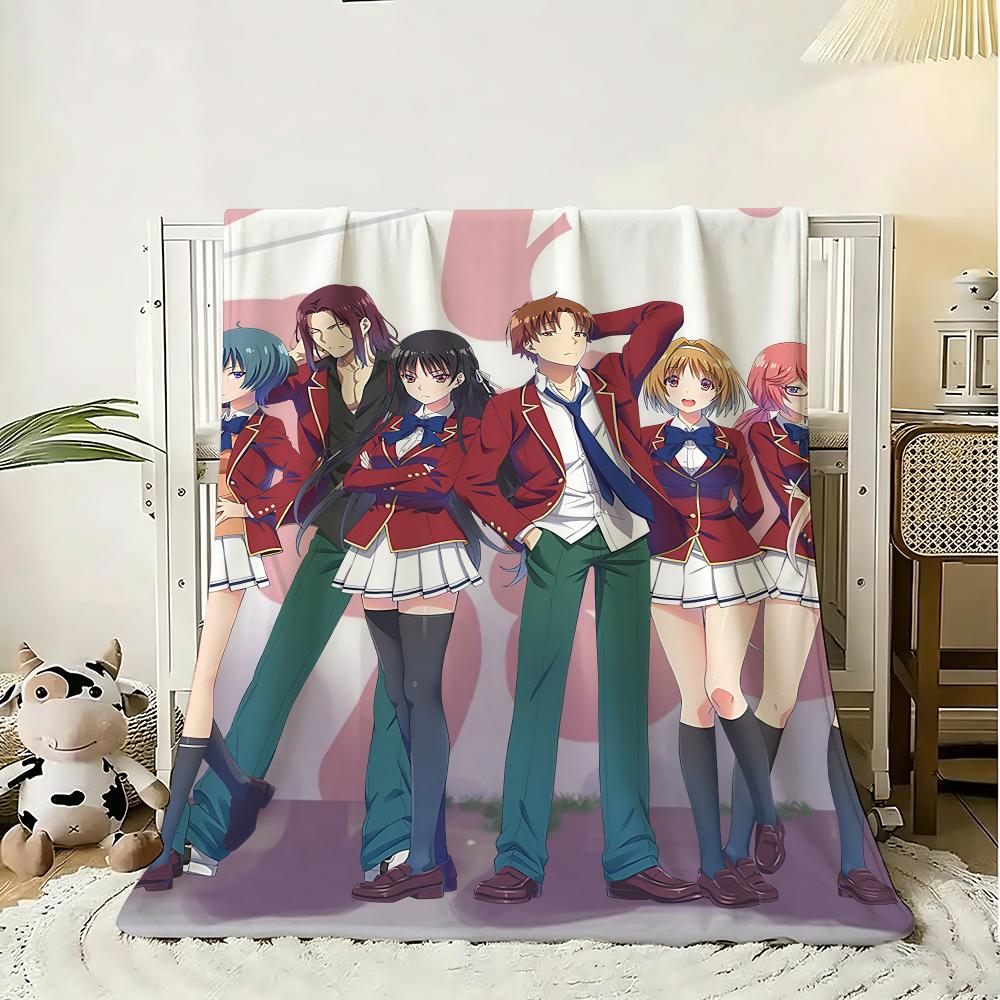 Classroom Of The Elite anime Throw 240g Flannel Blanket Lightweight Soft Skin-friendly Summer Thin Throw Blanket 75x90cm