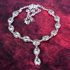 White Topaz Handmade Gemstone Necklace, 925 Solid Sterling Silver Necklace Antique Jewelry, Gift  For Love