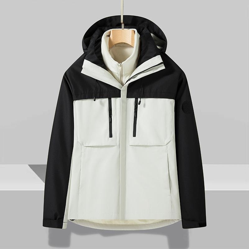 Couples Outdoor Three-in-one Jacket Fleece Liner Waterproof Detachable Coat Outdoor Mountaineering Ice Climbing Man In Autumn and Winter