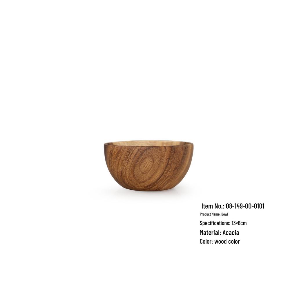 YFJY Acacia Wood Bowl Set - Japanese Style, Moisture-Proof Wooden Bowls and Plates for the Home.