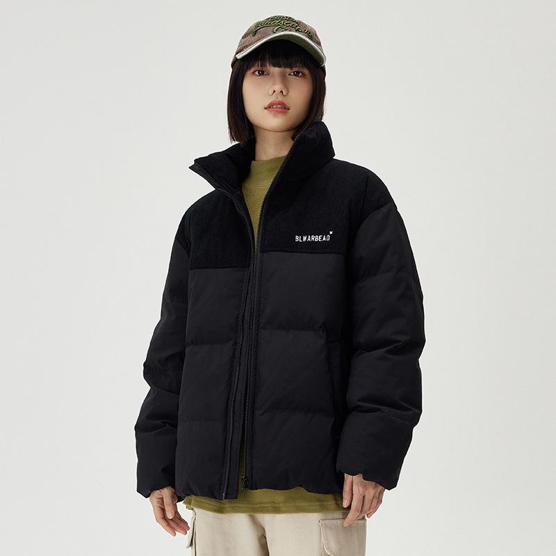 

Мужская короткая куртка-пуховик со стойкой воротником, на белом утином пуху, утолщенная теплая куртка 3XL чёрный