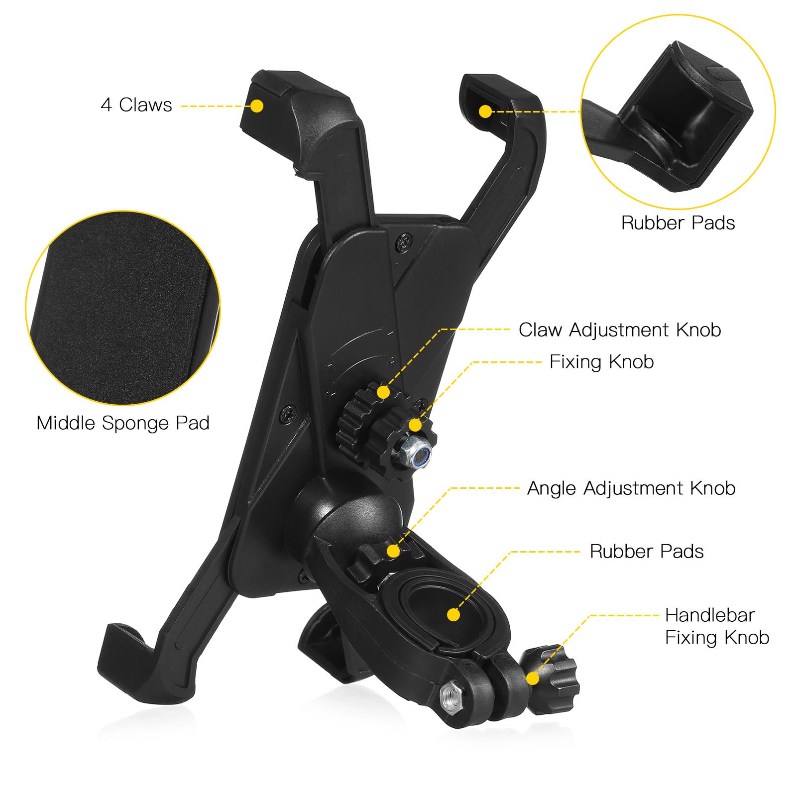 

Phone Holder, Plastic Construction, 360 degrees Rotatable, Mount for s and Electric Scooters, Fits Phones Width 5.6-8.9cm
