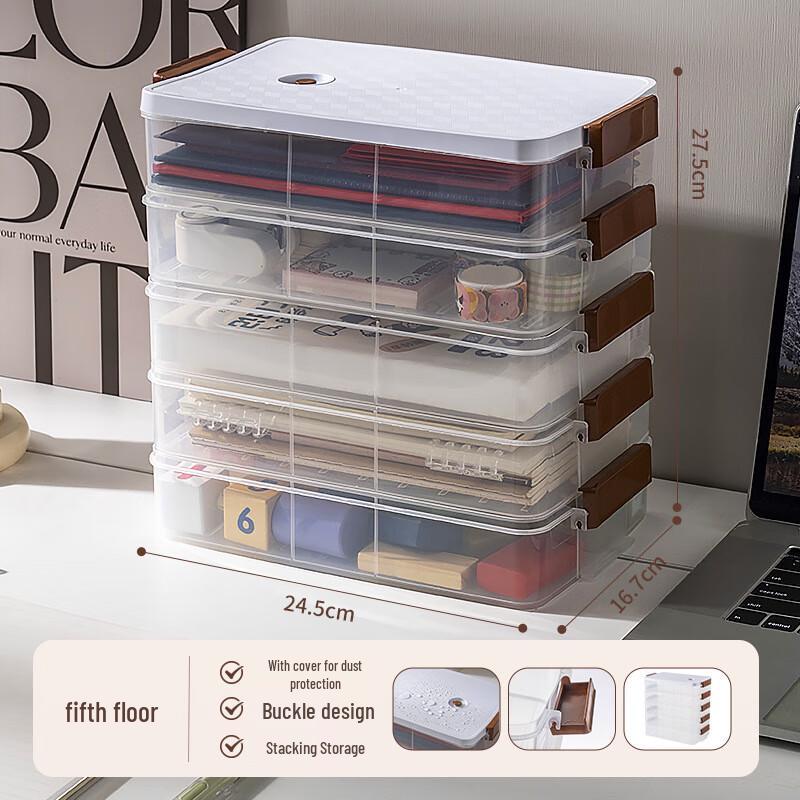 Miflame Штабелируемый 5-уровневый ящик для хранения документов