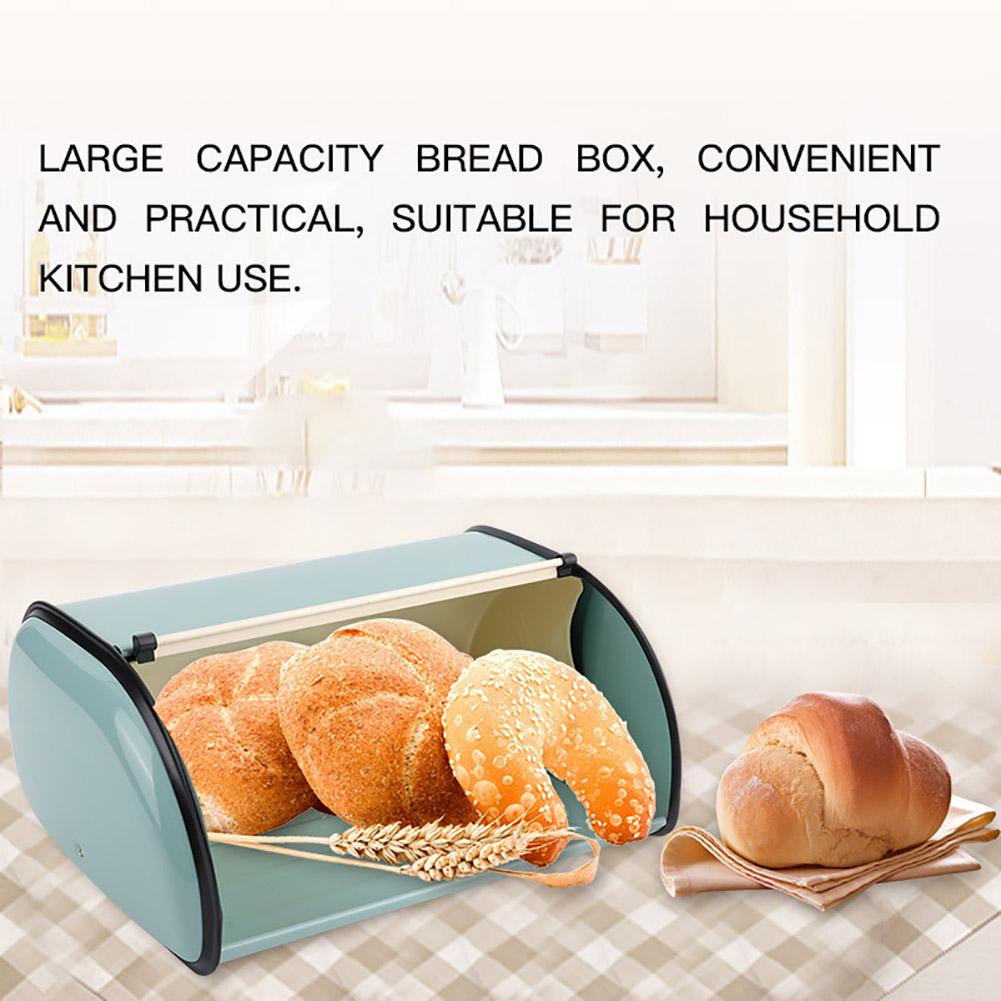 Large Capacity Metal Bread Box Holder Container Kitchen Storage (Red)
