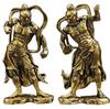 Set of Two Miniature Kongorikishi Statues, Nio (Nio) Statues, Made of Brass, Featuring the A-Un and Un-shaped Forms, Perfect for Feng Shui, Warding