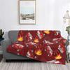Red Fire Truck Blanket For Sofa Bed Travel Flames Fire Truck Fire Engine Red Firefighter Cool Kids Fireman