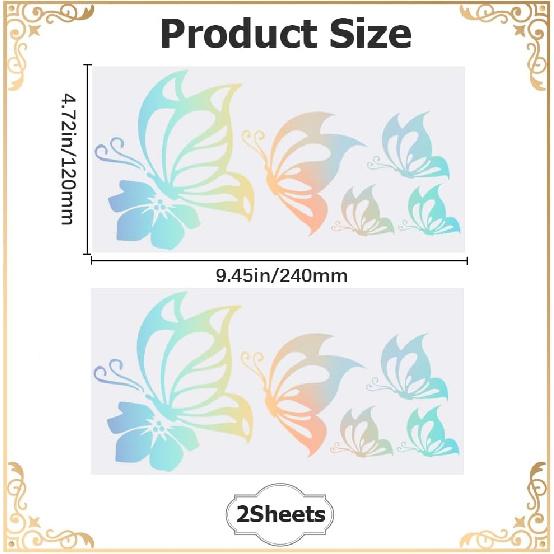 GORGECRAFT 2 Sheet Butterfly Car Decal Set Butterfly Vinyl Waterproof Sticker Women Car Stickers and Reflective Decals for Car Bumper Window Laptop