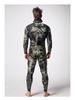 Kamuflážový 3mm potápěčský a spearfishingový neopren s kapucí - Chladuvzdorný a teplý jednodílný oblek pro freediving a lov