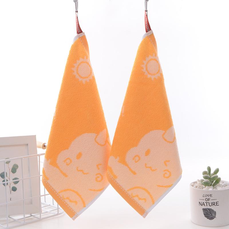 Cotton Cartoon Baby Small Square Towel, Pure Cotton Terry Children'S Face Washing Small Towel, Kindergarten Baby Face Washing Saliva Towel