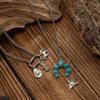 Cowboy Hat Turquoise Necklace Cattle Clavicle Chain Trendy Bull Head Pendant  Party