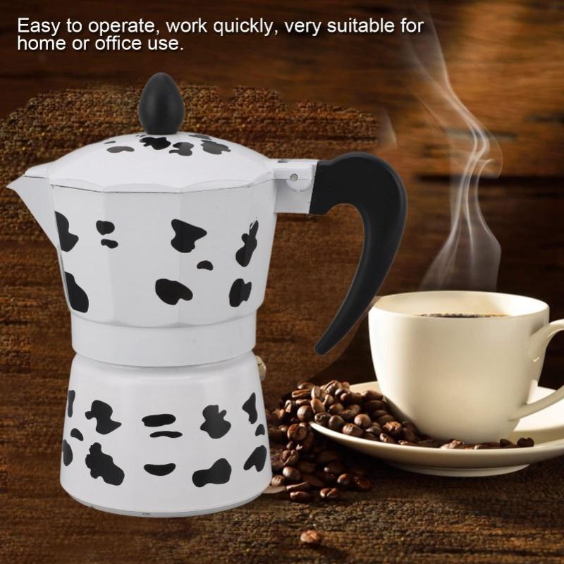 Milk Cow Color Moka Pot Aluminum Coffee Pot Coffee Maker For Home Cafe Outdoor Activities Camping