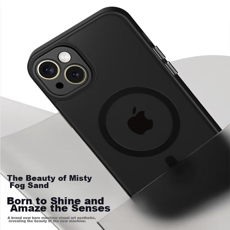 IPhone 14 Case, Apple 14 Protective Cover, Magnetic Wireless Charging, Frosted Anti-Drop Lens Full Protection Soft Edge Case, Cherry Blossom Pink