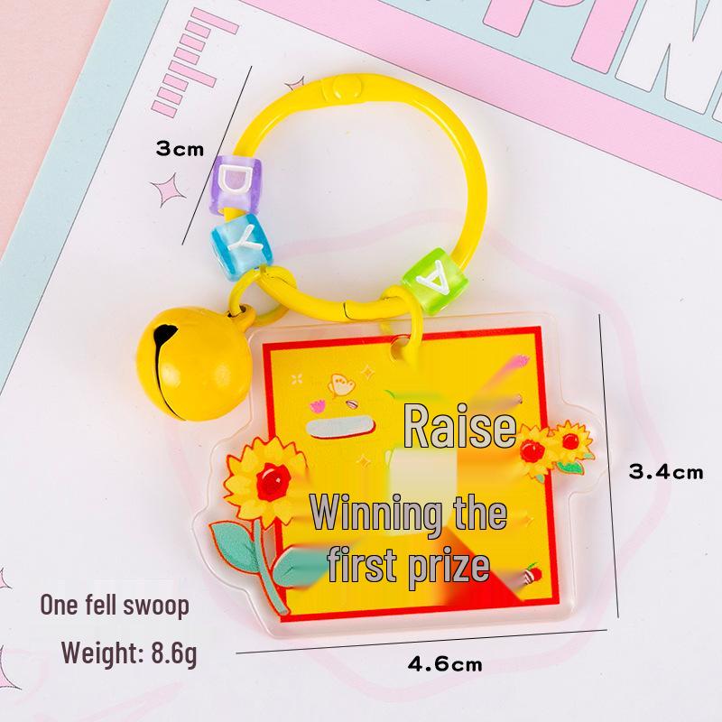 Irregular Shape Text Blessing Acrylic Keychain - New Year Gift & Bag Pendant