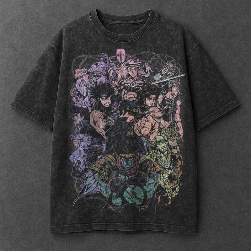 

Аніме JoJo s Bizarre Adventure JOJO Графічна футболка для чоловіків Одяг Топи Ретро Випрана бавовняна футболка Оверсайз Футболка з коротким рукавом XL чорний