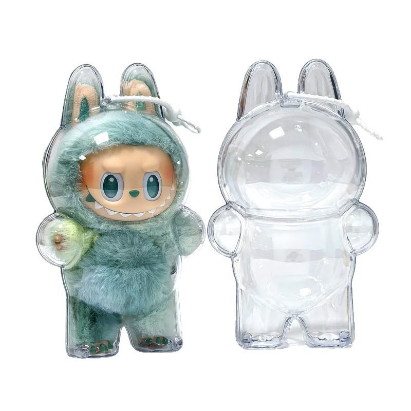 1pc Labubu Clear Acrylic Display Case Transparent Display Cover Dust-Proof Protective Box for Collectors, Party Decoration, Halloween Gift