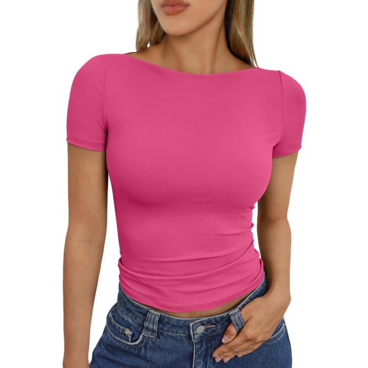 Casual Slim Fit Short Sleeve Shirt Women's Fashion Outerwear Top