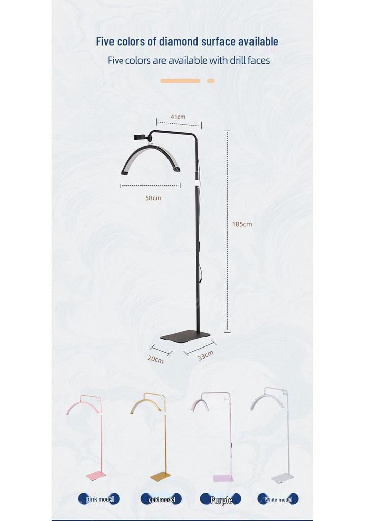 24-inch Half-Moon Beauty Lamp for Salon: Ideal for Face, Embroidery Tattoo, Eyelash Extensions, and Nail Art.