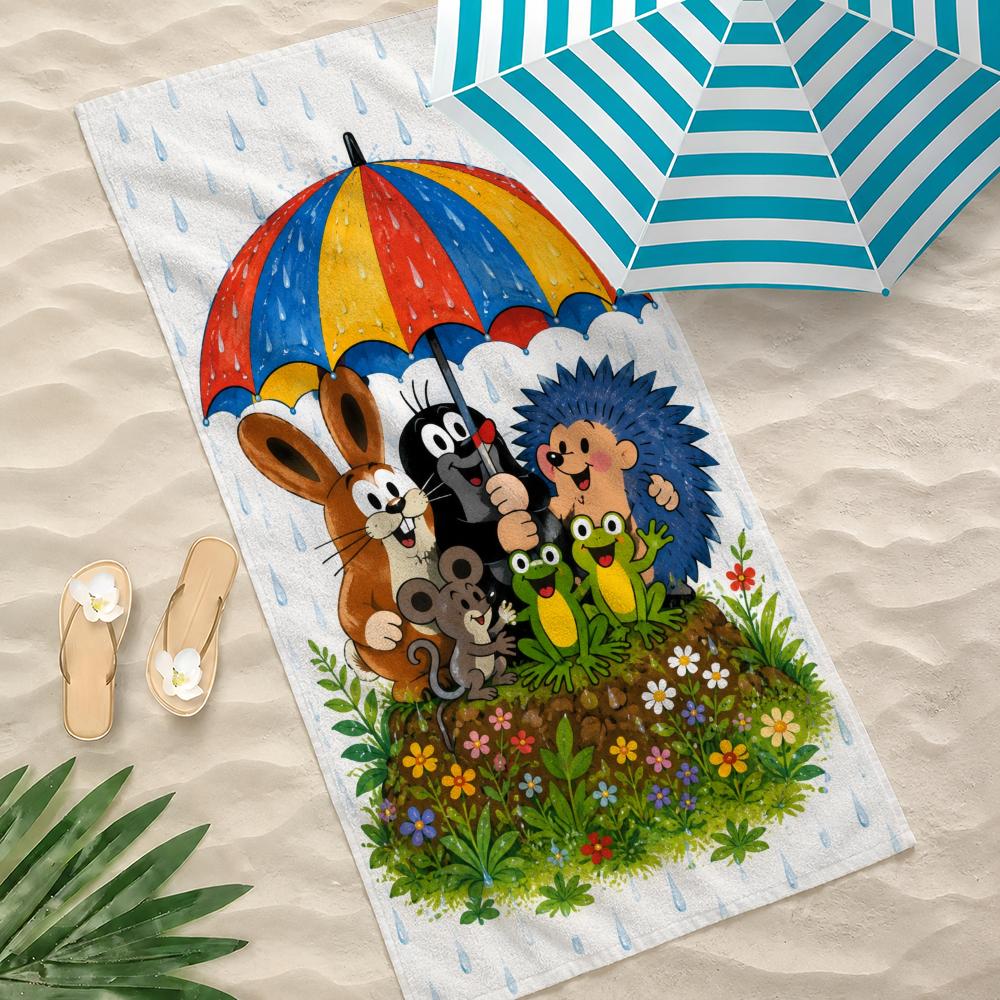 Cartoon T-The Little Mole Towel Towel Beach Towel, Quick Drying Absorbent Bath Towel for Swim,Gym,Camping,Outdoor Hot