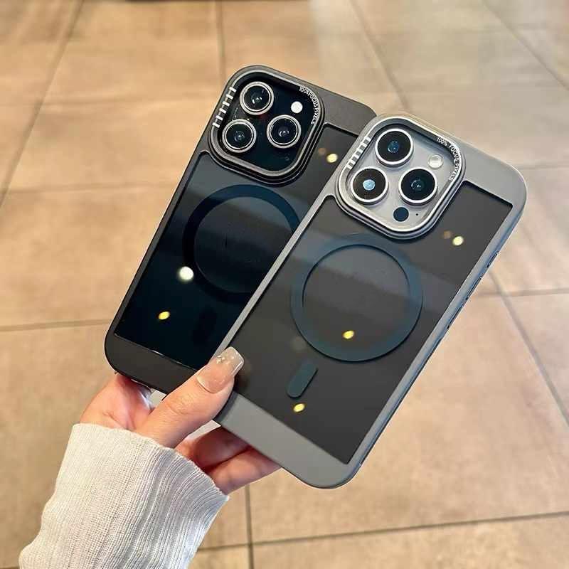 Heat Dissipation Cooling Bumper Magnetic Case For iPhone 11 12 13 14 15 16 Pro Max For Magsafe Transparent Shockproof Hard Cover