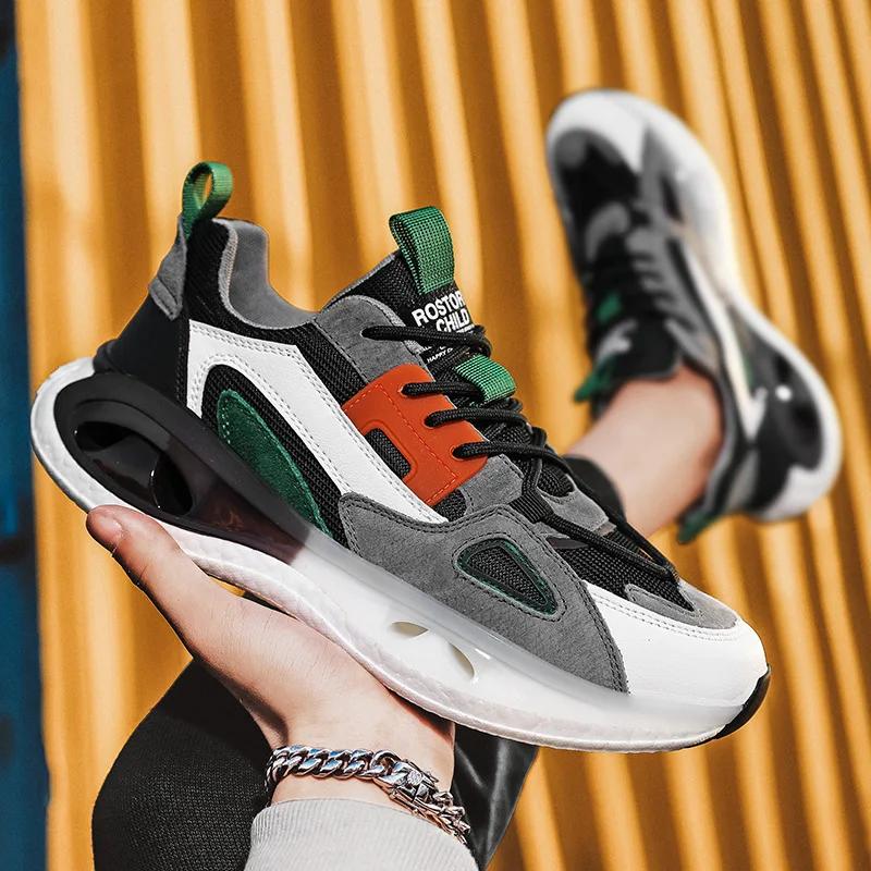 Frühling Neue Schuhe für Herren Air Mesh Freizeitsportschuhe Street Fashion Bequeme Schnür-Sneaker