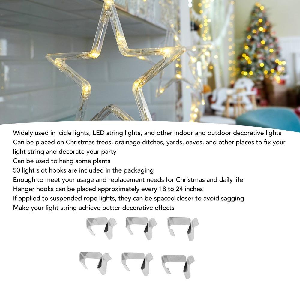 50pcs 0.9x0.6in/0.8x0.6in Christmas Light Clips String Light Hangers Outdoor Christmas Decor
