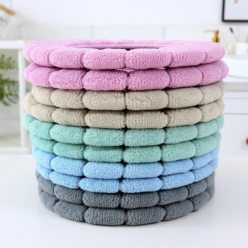 2024 1Pcs Warm Toilet Seat Cover Bathroom Toilet Pad Closestool Knitting O-shape Thicker Soft Washable Closestool Bathroom Accessories