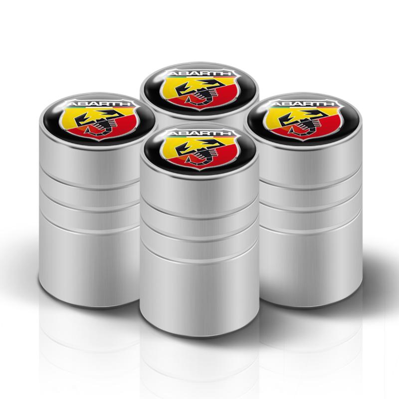 4Pcs 3D Styling Car Wheel Tire Valve Caps Stem Cap Accessories For Fiat Abarth 500 Punto Doblo Stilo Bravo Panda Ducato Pondo