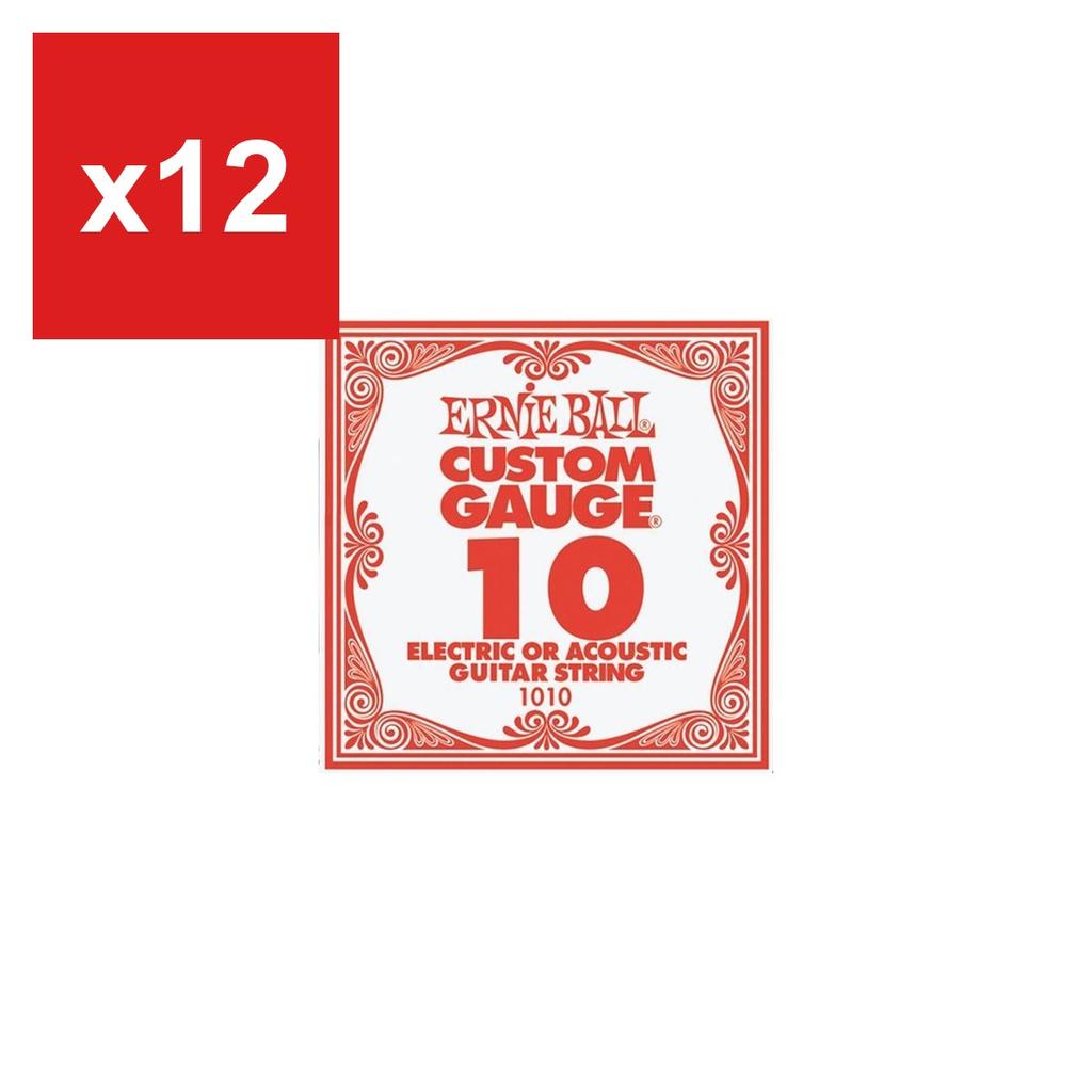 Electric Guitar Single String Ernie Ball 1010 .010 Gauge, 6-Pack