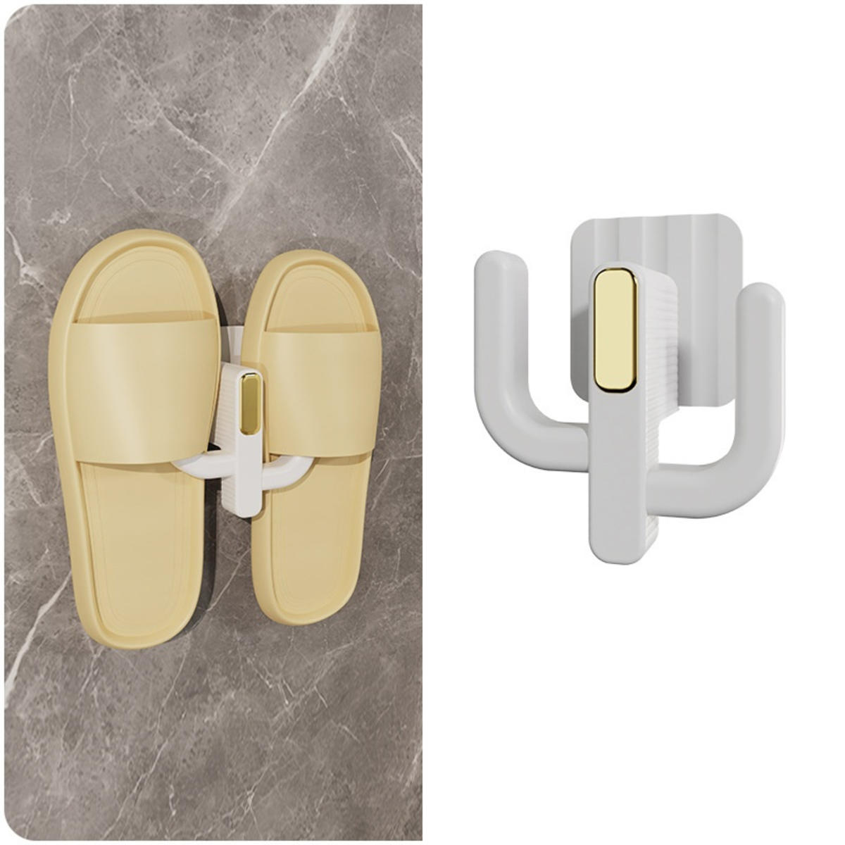 

Полка для тапочек Самоклеящийся Простой крючок для ванной комнаты Стойка для слива воды в туалете Настенная подставка Крючок для хранения в спальне Сушилка для обуви белый