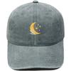 New Star Moon Embroidery Baseball Cap Washed Retro Daddy Hat Men's and Women's Casual Outdoor Sports Hat