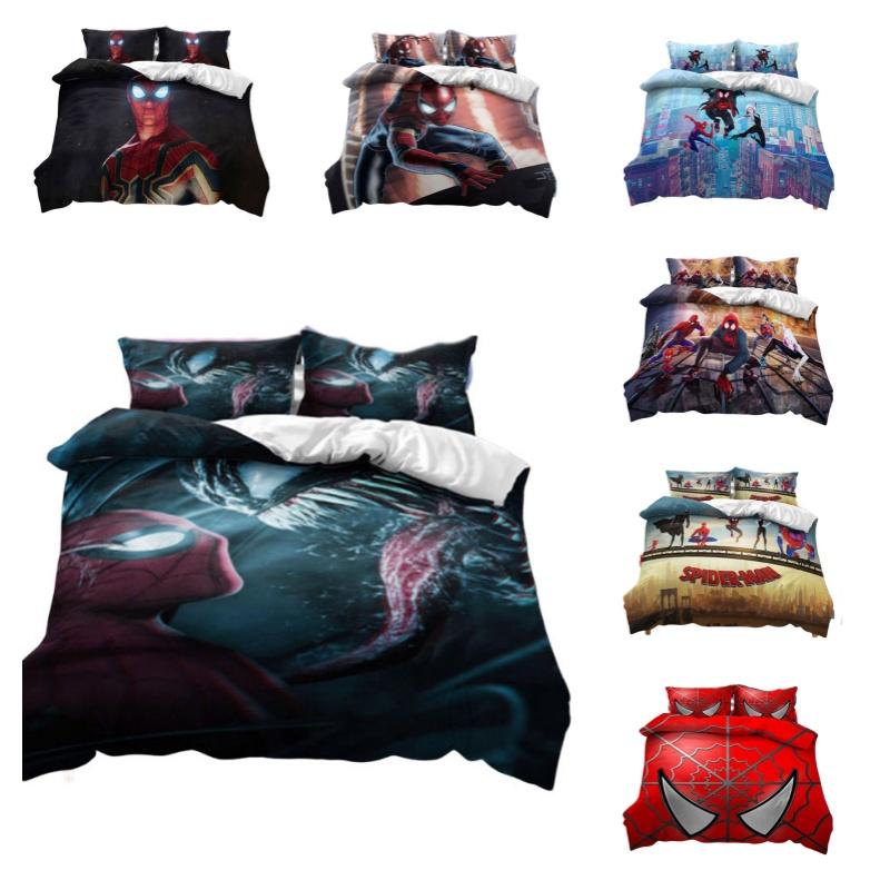 Spiderman Football Pattern Bedding Set 3-piece Bed Set For Students