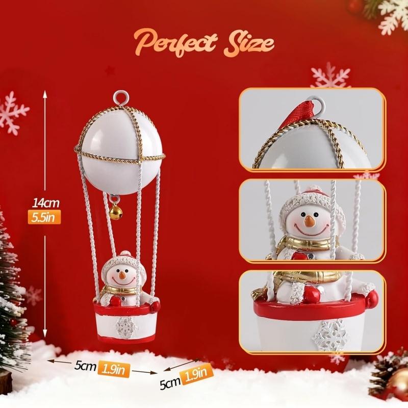 1Pc Christmas Santa/Snowman/Elk Hot Air Balloon Ornament Xmas Hanging Decor